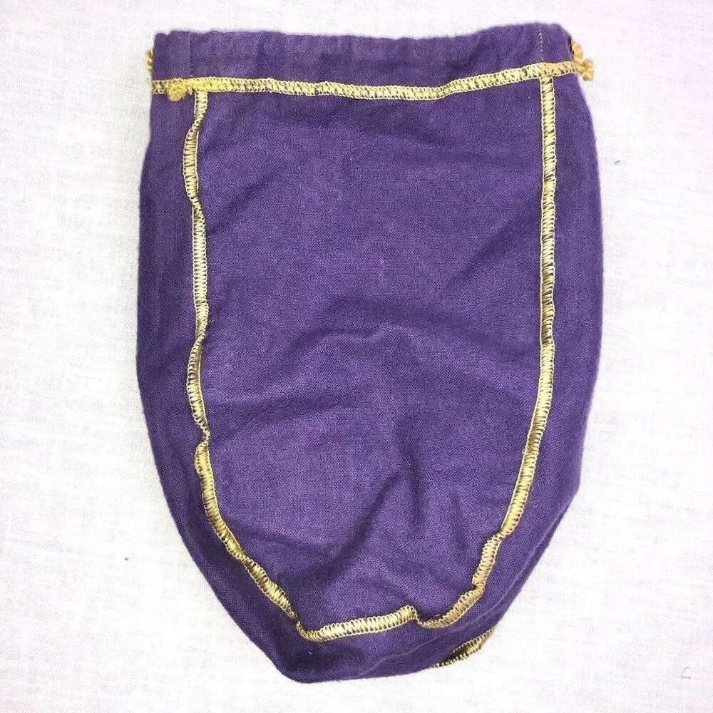 Vintage Crown Royal Light Purple Gold Alcohol Bag Drawstring Lot of 2 10